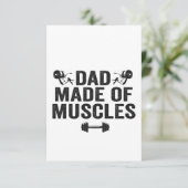 Papa gemaakt van Muscles Funny Fitness Vader Gift Bedankkaart (Staand voorkant)