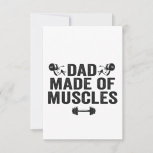 Papa gemaakt van Muscles Funny Fitness Vader Gift Bedankkaart