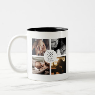 Papa gepersonaliseerde Baby Naam en Jaar foto mok