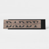 "Papa" Gepersonaliseerde Kinderen Namen Wood Black Bureau Naambordje (Voorkant)