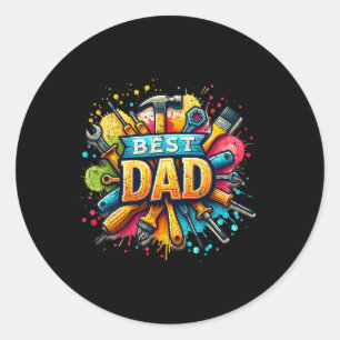 Papa Gereedschap Vakman Papa Papa Vader Vaders Dag Ronde Sticker