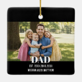 Papa Geschat Jaar Naam Foto Script Keramisch Ornament (Achterkant)