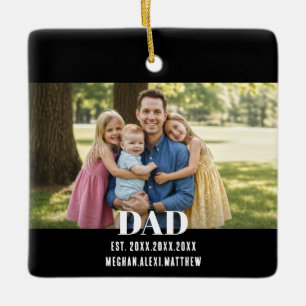 Papa Geschat Jaar Naam Foto Script Keramisch Ornament