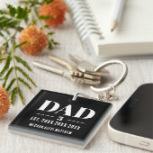Papa Geschat jaar naam nummer vet lettertype foto Sleutelhanger (Voorkant Rechts)