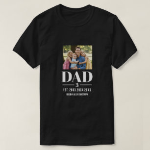 Papa Geschat Jaar Namen Nummer Foto Script Donker T-shirt
