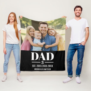 Papa Geschat Jaar Namen Nummer Vet Lettertype Foto Fleece Deken