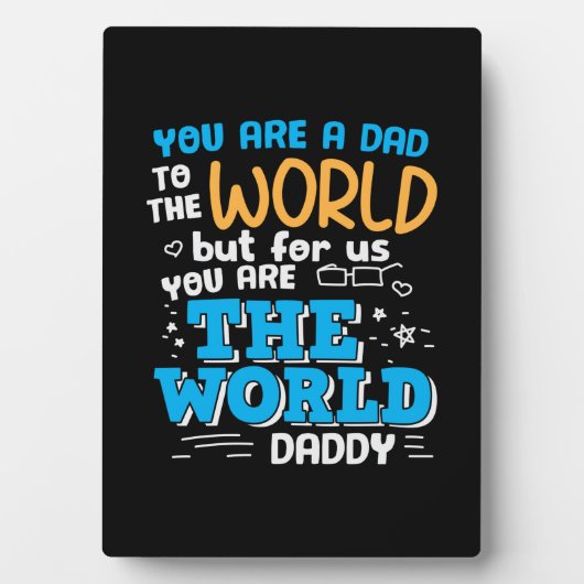 Papa Geschenk Jij Bent De Wereld Papa Fotoplaat (voorkant)