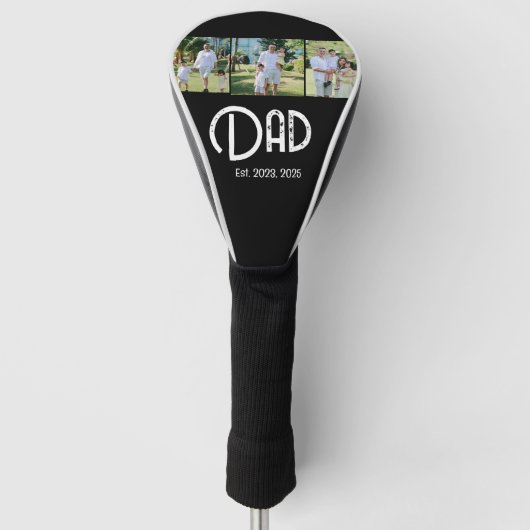 Papa Gesticht Grunge tekst 3 foto Golfheadcover (Voorkant)