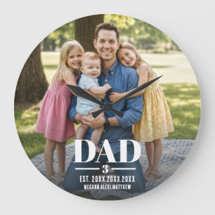 Papa Gesticht Jaar Naam Nummer Vet Lettertype Foto Grote Klok
