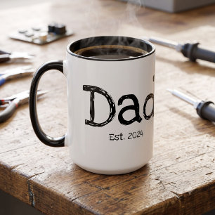Papa Gesticht Vet Zwart Wit Tweekleurige Koffiemok