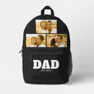 Papa Gesticht Vette Tekst Zwart 3 Foto Bedrukte Rugzak