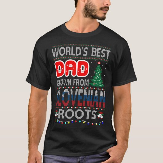 papa geteeld sloveense wortels kerst lelijke trui t-shirt (Voorkant)