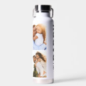 Papa gevestigd | Aangepaste datum 4 Fotocollage Waterfles (Voorkant)