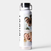 Papa gevestigd | Aangepaste datum 4 Fotocollage Waterfles (Achterkant)