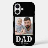 Papa Gevestigde Typografie Foto Zwart Case-Mate iPhone Case (Achterkant)