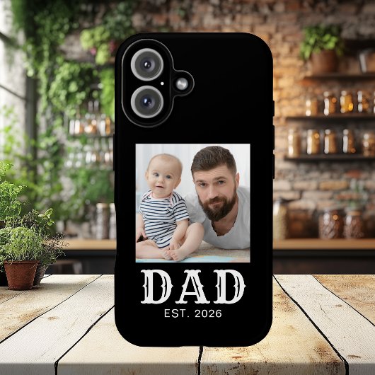 Papa Gevestigde Typografie Foto Zwart Case-Mate iPhone Case