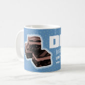 Papa "gewoon als een fudge" leuk blauwe mok (Voorkant links)