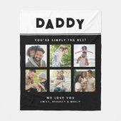 Papa Gewoon de beste foto collage gepersonaliseerd Fleece Deken (Voorkant)