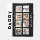 Papa Gewoon de beste foto collage gepersonaliseerd Fleece Deken (Voorkant)