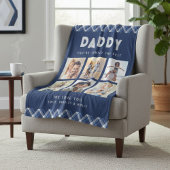 Papa Gewoon de beste foto collage gepersonaliseerd Fleece Deken