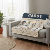 Papa Gewoon de beste foto collage gepersonaliseerd Fleece Deken