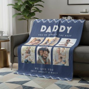 Papa Gewoon de beste foto collage gepersonaliseerd Fleece Deken