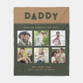 Papa Gewoon de beste foto collage gepersonaliseerd Fleece Deken (Voorkant)