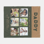 Papa Gewoon de beste foto collage gepersonaliseerd Fleece Deken (Voorkant (Horizontaal))
