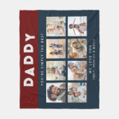 Papa Gewoon de beste foto collage gepersonaliseerd Fleece Deken (Voorkant)