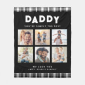 Papa Gewoon de beste foto collage gepersonaliseerd Fleece Deken (Voorkant)