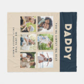 Papa Gewoon de beste foto collage gepersonaliseerd Fleece Deken (Voorkant (Horizontaal))