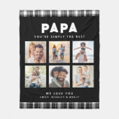 Papa Gewoon de beste fotocollage gepersonaliseerd Fleece Deken (Voorkant)
