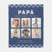 Papa Gewoon de beste fotocollage gepersonaliseerd Fleece Deken (Voorkant)