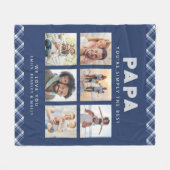 Papa Gewoon de beste fotocollage gepersonaliseerd Fleece Deken (Voorkant (Horizontaal))
