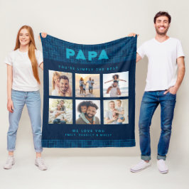Papa Gewoon de beste fotocollage gepersonaliseerd Fleece Deken