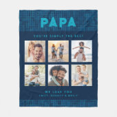 Papa Gewoon de beste fotocollage gepersonaliseerd Fleece Deken (Voorkant)