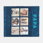 Papa Gewoon de beste fotocollage gepersonaliseerd Fleece Deken (Voorkant (Horizontaal))