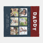 Papa gewoon de beste zes foto collage cadeau fleece deken (Voorkant (Horizontaal))