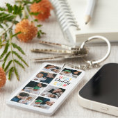 Papa Gift 7 Fotocollage Beste Papa Ooit Sleutelhanger (Voorkant Rechts)