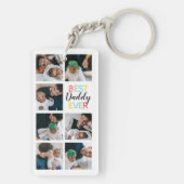 Papa Gift 7 Fotocollage Beste Papa Ooit Sleutelhanger (achterkant)