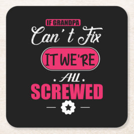 Papa Gift als opa het niet kan oplossen Kartonnen Onderzetters