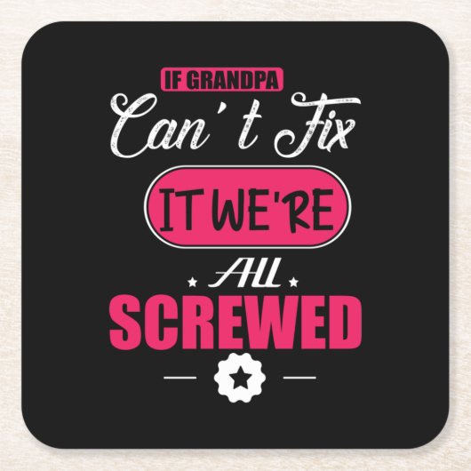 Papa Gift als opa het niet kan oplossen Kartonnen Onderzetters (Voorkant)