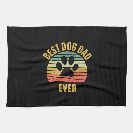 Papa Gift Best Dog Pap Ever Theedoek (Horizontaal)