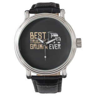 Papa Gift Best Truckin Grumpa Ever Horloge