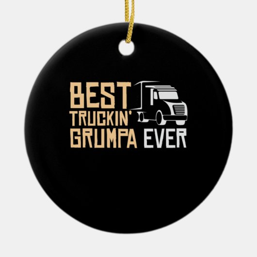 Papa Gift Best Truckin Grumpa Ever Keramisch Ornament (Voorkant)