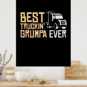 Papa Gift Best Truckin Grumpa Ever Poster (Keuken)