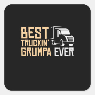 Papa Gift Best Truckin Grumpa Ever Vierkante Sticker