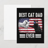 Papa Gift | Beste kattevader ooit Vlag VS Bedankkaart (Voorkant / Achterkant)