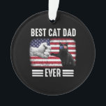 Papa Gift | Beste kattevader ooit Vlag VS Ornament<br><div class="desc">Papa Gift | Beste kattevader ooit Vlag VS Gift Idee! Geef je vader een cadeau! Geweldige vader!</div>