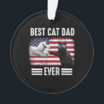 Papa Gift | Beste kattevader ooit Vlag VS Ornament<br><div class="desc">Papa Gift | Beste kattevader ooit Vlag VS Gift Idee! Geef je vader een cadeau! Geweldige vader!</div>